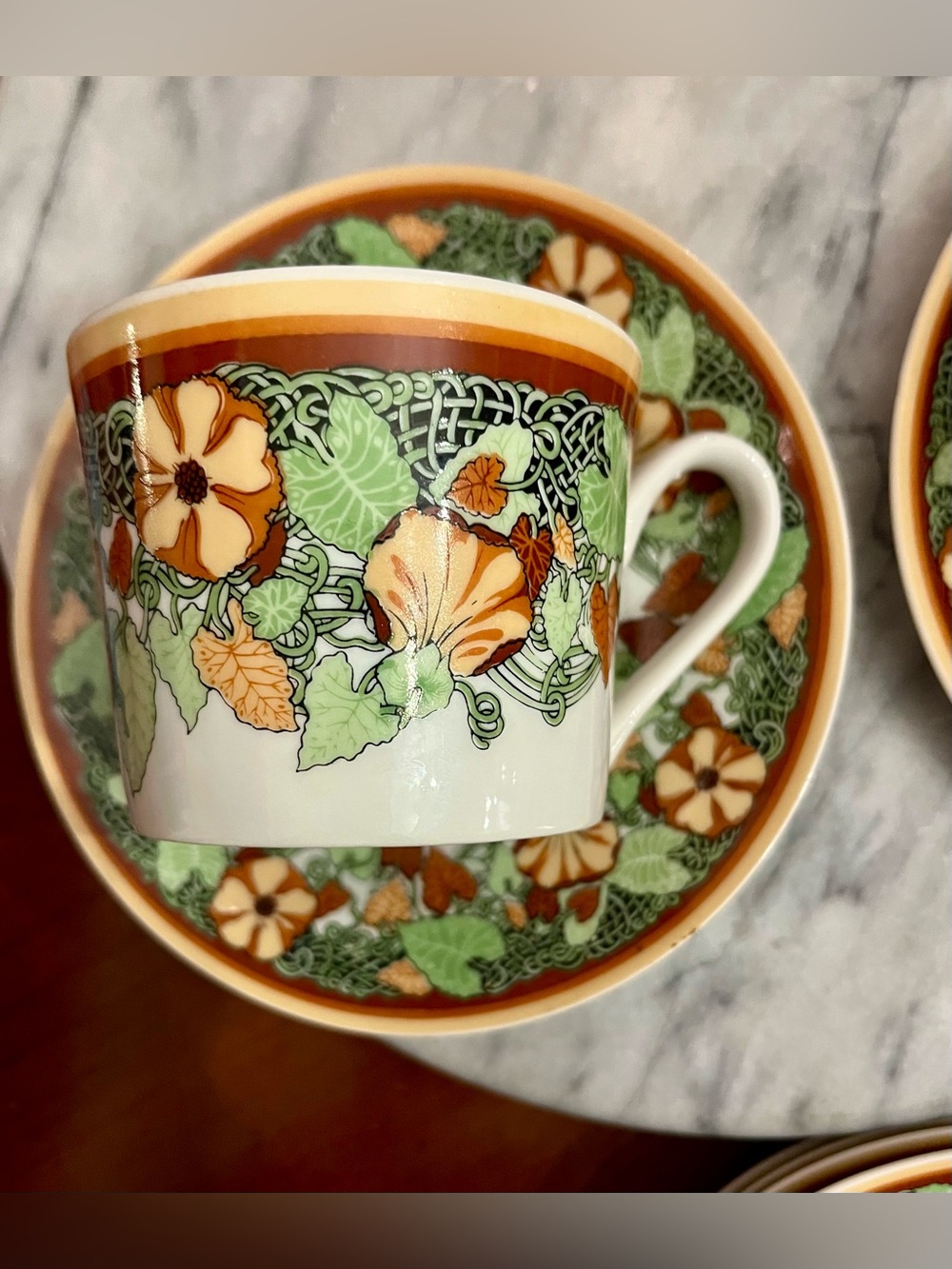 VTG Georges Briard L'Art Nouveau Demitasse Espresso 8-pc Cups & Saucers MCM Lot